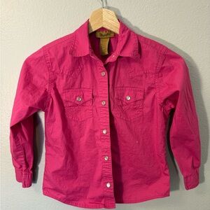 Wrangler Kids Button-Down Shirt in Bright Pink